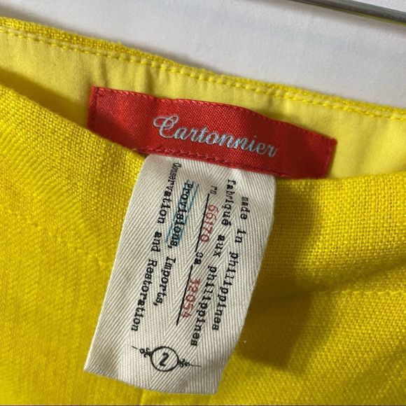 Anthropologie Cartonnier Yellow Linen Pants Size 2 - Picture 12 of 12
